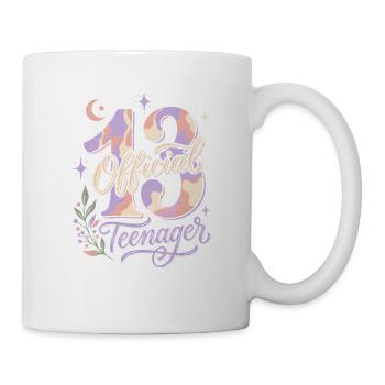 Offizieller Teenager 13 Mond Blumen - Tasse - Weiß - Rechts