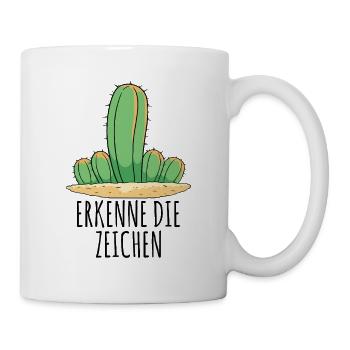 Kaktus - Erkenne die Zeichen - Tasse - Weiß - Rechts