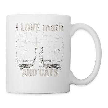 Ich mag Mathematik und Katzen. Tabelle und Formeln - Tasse - Weiß - Rechts