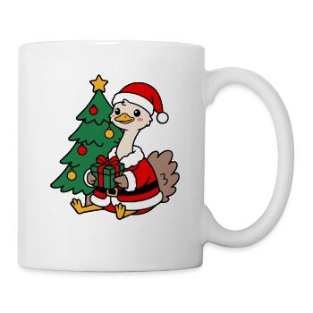 Süßes Kawaii-Strauß-Weihnachtsbaum-Weihnachtsbaumgeschenk - Tasse - Weiß - Rechts