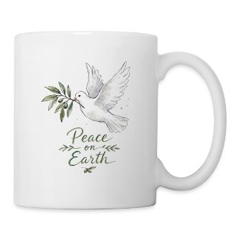Frieden auf Erden, Taube - Tasse - Weiß - Rechts