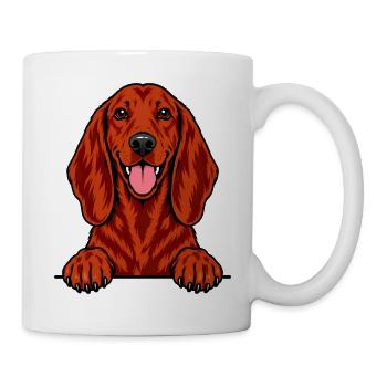 Redbone Coonhound - Tasse - Weiß - Rechts