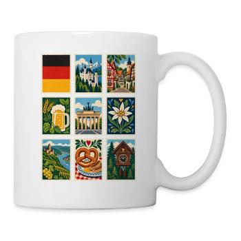 Deutschland Briefmarken - Tasse - Weiß - Rechts