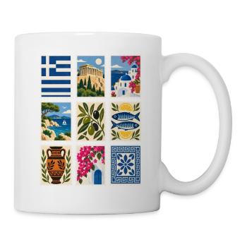 Griechenland Briefmarken - Tasse - Weiß - Rechts