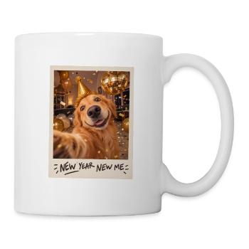 New Year New Me Golden Retriever Selfie Silvester - Tasse - Weiß - Rechts