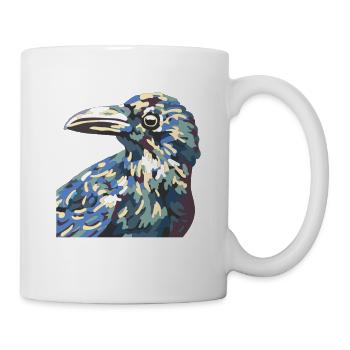 Kaleidoskop-Rabe Farbexplosion - Tasse - Weiß - Rechts