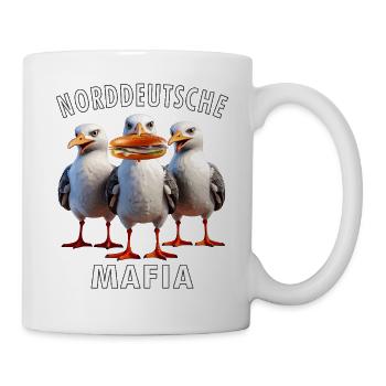 Möven Fischbrötchen Diebe - Tasse - Weiß - Rechts