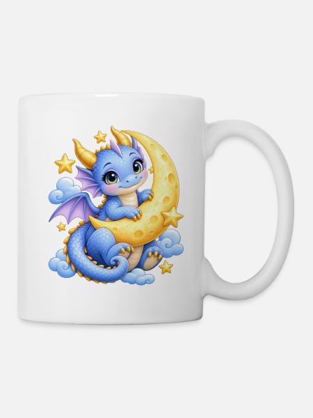 Märchenschnuller mit goldenem Mond - Tasse - Weiß