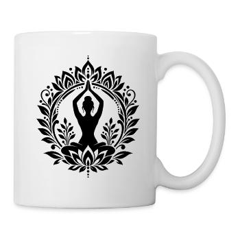 Lotus Mandala für Yoga und Meditation - Tasse - Weiß - Rechts