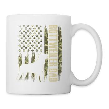 Rottweiler Dad – Patriotischer Rottie Dad USA-Flagge - Tasse - Weiß - Rechts