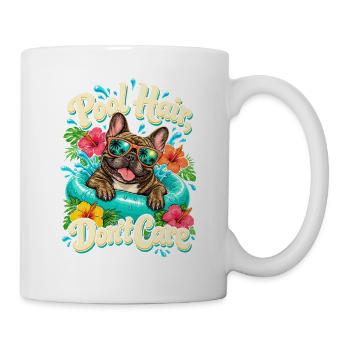  Pool Hair Dont Care Französische Bulldogge Im - Tasse - Weiß - Rechts