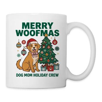 Fröhliche Woofmas Hundemama-Weihnachtscrew - Tasse - Weiß - Rechts