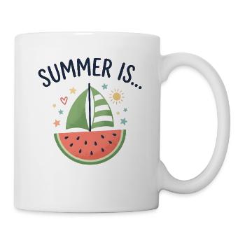 Summer Is Watermelon Segelboot Sommer - Tasse - Weiß - Rechts