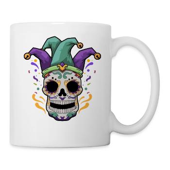 Mardi Gras Totenkopf - Tasse - Weiß - Rechts