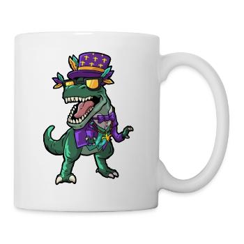 Mardi Gras Dino - Tasse - Weiß - Rechts