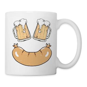Bockwurst und Bier - Tasse - Weiß - Rechts
