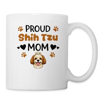 Stolze Lion Dog Mutter, Shih Tzu - Tasse - Weiß - Rechts
