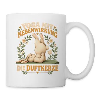 Yoga Bunny Duftkerze - Tasse - Weiß - Rechts