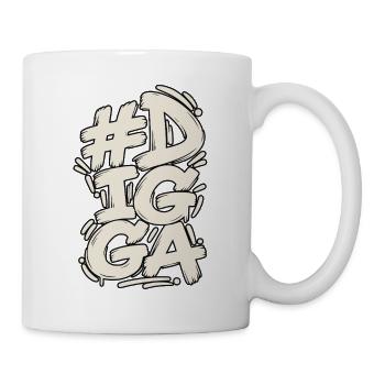 Digga – Cooler Graffiti Schriftzug im Streetstyle - Tasse - Weiß - Rechts