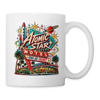 Atomic Star Motel – Vintage-Weltraumzeitalter - Tasse - Weiß - Rechts