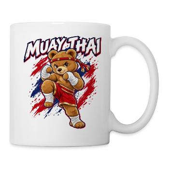 Muay Thai Teddy – Kampfsport Bär für Kinder - Tasse - Weiß - Rechts