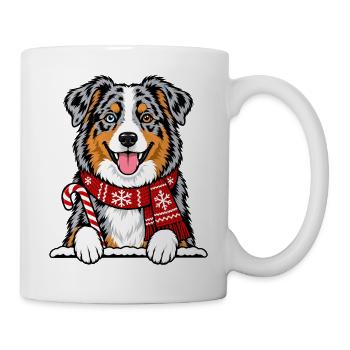 Weihnachten Australian Shepherd - Tasse - Weiß - Rechts
