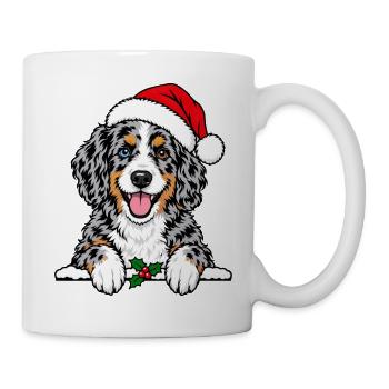 Weihnachten Aussiedoodle - Tasse - Weiß - Rechts