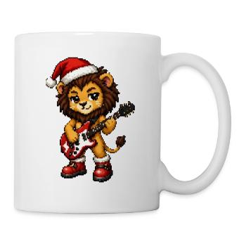 Lion Guitar Santa Hat Weihnachten - Tasse - Weiß - Rechts