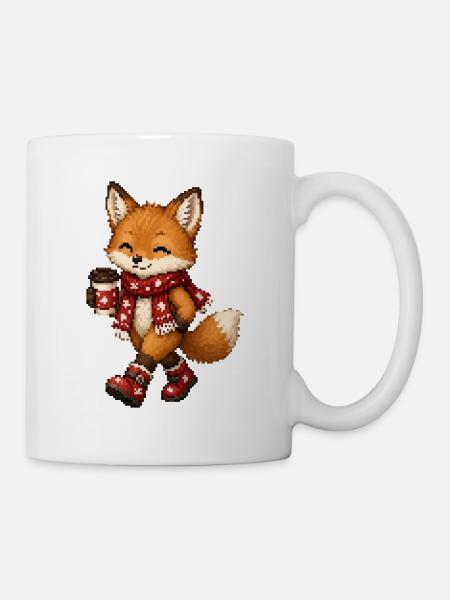 Fox Coffee Weihnachtsschal - Tasse - Weiß