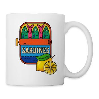 Zitronensardinen Vintage-Pop-Palette - Tasse - Weiß - Rechts