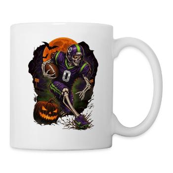 Skeleton Foot Halloween Lila American Football - Tasse - Weiß - Rechts