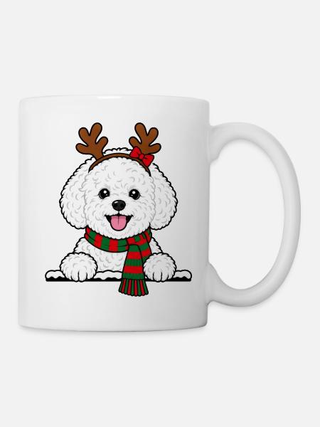 Weihnachten Bichon Frisé - Tasse - Weiß
