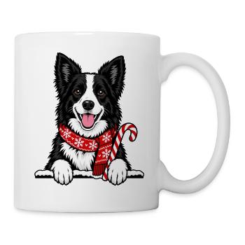 Weihnachten Border Collie - Tasse - Weiß - Rechts