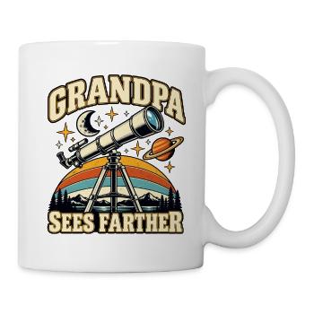 Opa sieht weiter: Retro-Astronomie - Tasse - Weiß - Rechts