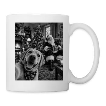 Labrador Selfie Weihnachtsmann Weihnachtsoutfit - Tasse - Weiß - Rechts