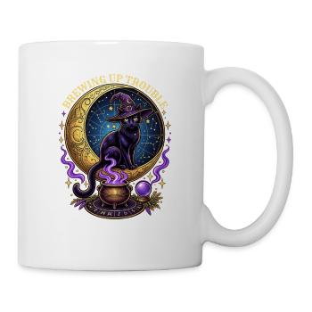 Ärger brauen Black Cat Witch Halloween - Tasse - Weiß - Rechts