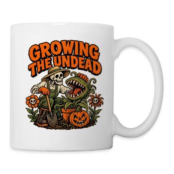Die Untoten wachsen lassen – lustiger Halloween-Gärtner - Tasse - Weiß - Rechts