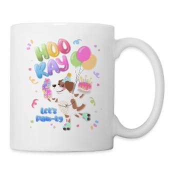 Hurra Hund Party Design - Tasse - Weiß - Rechts