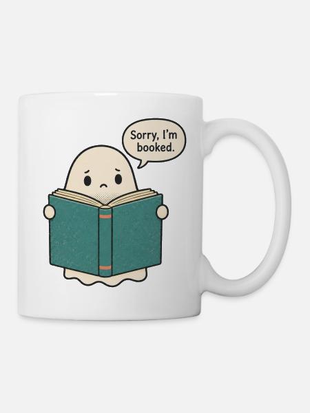 Gebuchte Geisterlesung: Ruhige Bibliotheksstimmung - Tasse - Weiß