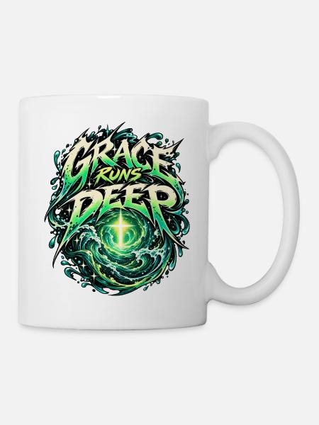 Grage Runs Deeper Neon Ozean - Tasse - Weiß