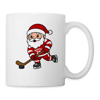 Niedlicher Kawaii-Weihnachtsmann spielt Eishockeyspiel - Tasse - Weiß - Rechts