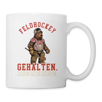 Feldhockey Torwart lustig - Gehalten - Tasse - Weiß - Rechts