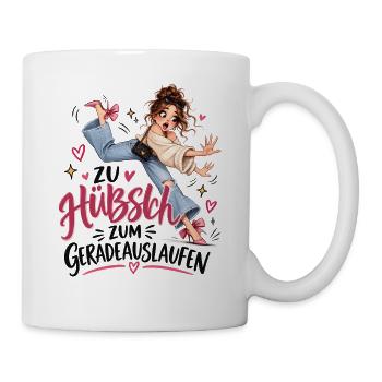 Zu Hübsch Zum Geradeauslaufen - Tasse - Weiß - Rechts