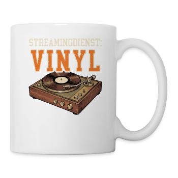 Schallplatten lustig - Streamingdienst: Vinyl - Tasse - Weiß - Rechts
