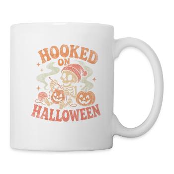 Halloween Häkeln Skelett Kürbis Hooked Halloween - Tasse - Weiß - Rechts