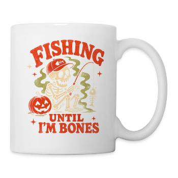 Halloween Angler Skelett Angeln - Tasse - Weiß - Rechts