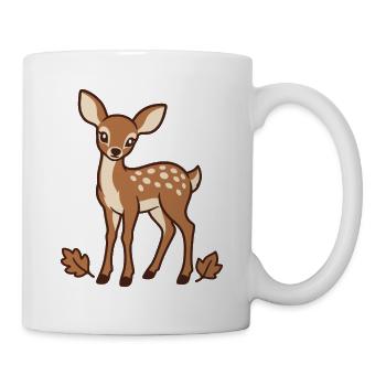 Niedliche Rehkitz-Herbstblätter - Tasse - Weiß - Rechts