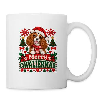 Cavalier King Charles Spaniel - Weihnachten - Tasse - Weiß - Rechts
