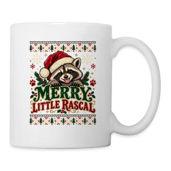 Merry Little Rascal Raccoon Design - Tasse - Weiß - Rechts