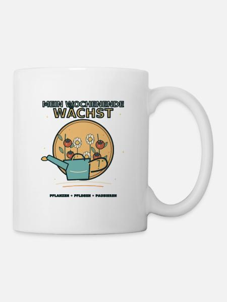 Mein Wochenende wächst - Tasse - Weiß